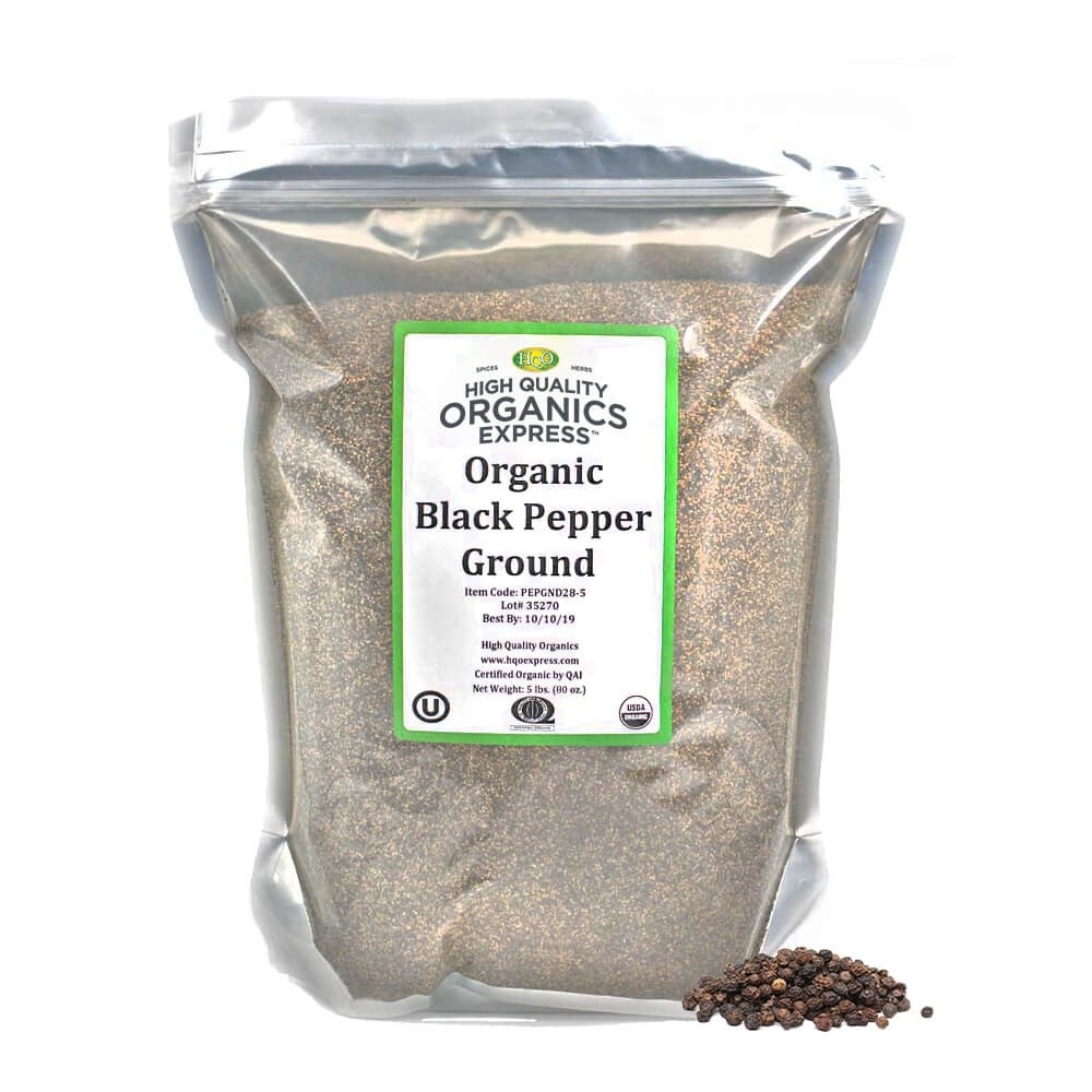 High Quality Organics Express Black Pepper Medium Grind 28 Mesh Bag