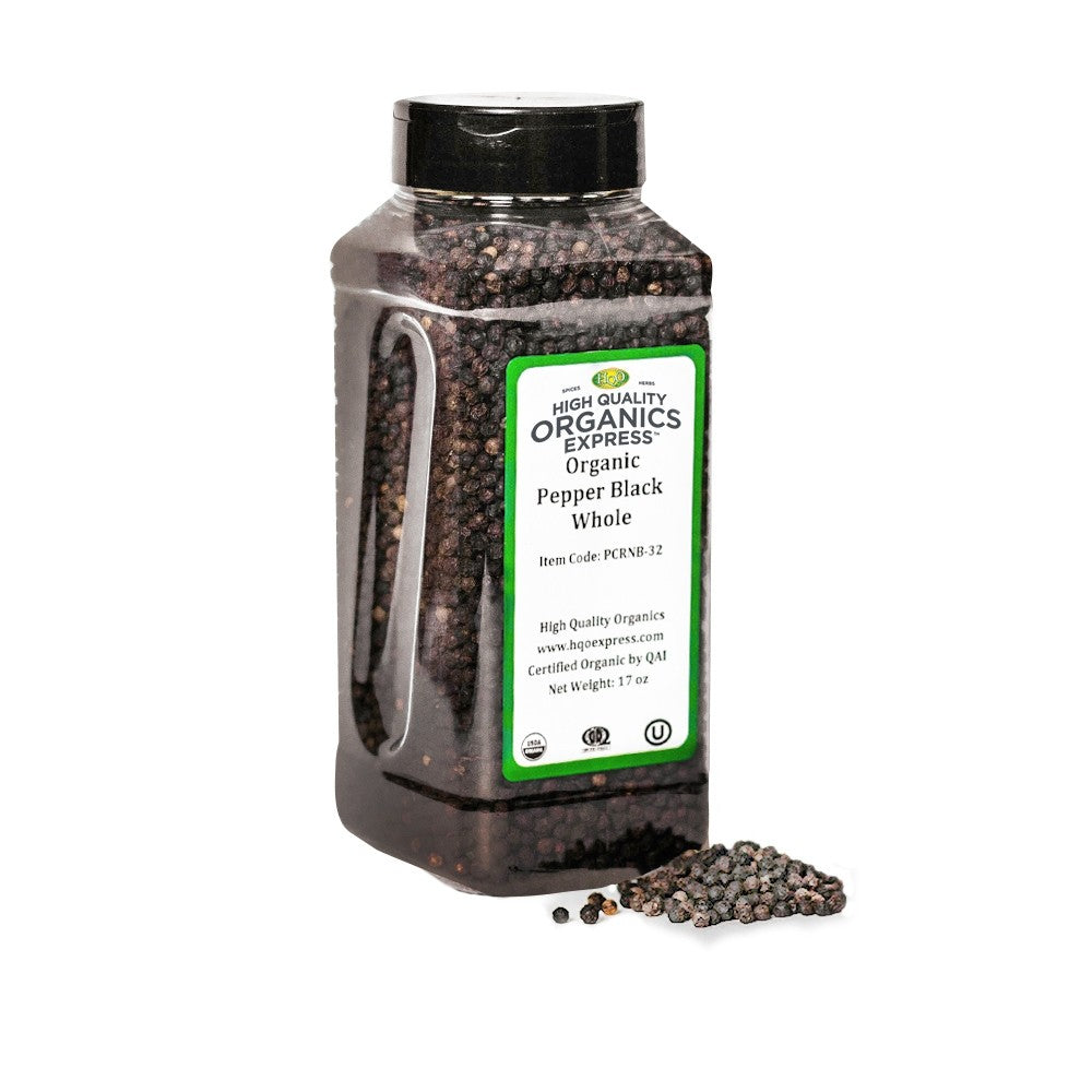 High Quality Organics Express Black Pepper Whole Jar