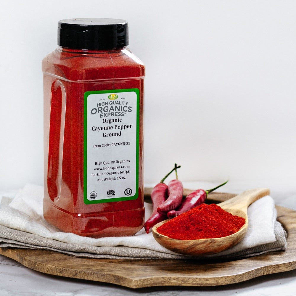 High Quality Organics Express Cayenne Pepper Ground Display
