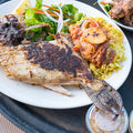 cajun spice with fish and plantains